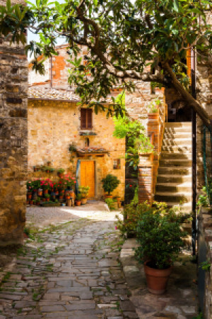 Wunschmotiv Leinwanddruck - Mediterrane Gasse oder mit Eigenem Foto
