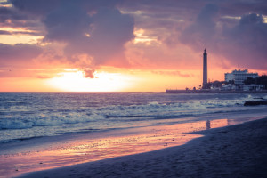 Wunschmotiv als Leinwand - Gran Canaria - Maspalomas Sunset oder mi...