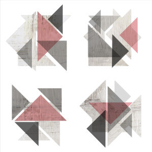 Foto auf Leinwand - Boho Geometrics Blush Grey oder mit Eigenem Foto