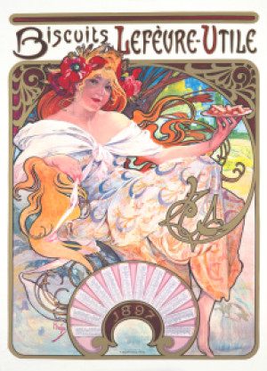 Leinwanddruck - Biscuits Lefevre Utile By Alphonse Mucha - 1897 ode...