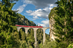 Motiv Leinwand - Landwasserviadukt Schweiz oder mit Eigenem Foto