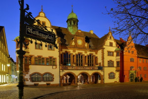Foto Leinwand - Rathaus Freiburg oder mit Eigenem Foto