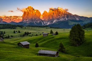 Wunschbild Leinwanddruck - Sonnenuntergang Auf Der Seiser Alm oder ...