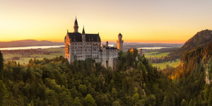 Wunschmotiv als Leinwanddruck - Schloss Neuschwanstein Bei Sonnenun...