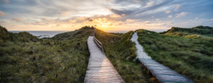 Fotoleinwanddruck - Sonnenuntergang Über Den Dünen oder mit Eigenem...