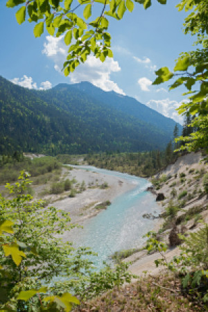 Motiv auf Leinwanddruck - Flusslauf Obere Isar oder mit Eigenem Foto