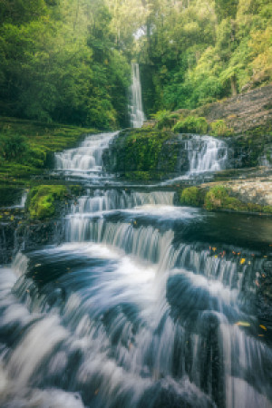 Motiv auf Leinwanddruck - Neuseeland Mclean Wasserfall oder mit Eig...
