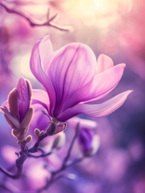 Foto Leinwand - Magnolien Zweig Ki oder mit Eigenem Foto