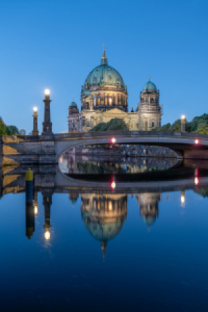 Foto auf Leinwanddruck - Berliner Dom Bei Nacht oder mit Eigenem Foto