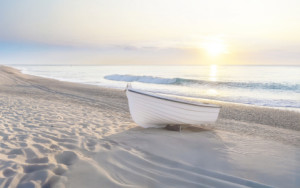 Fotoleinwand - Weisses Boot oder mit Eigenem Foto