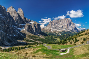 Bild Leinwand - Frühling Am Grödner Joch In Den Dolomiten oder mit ...