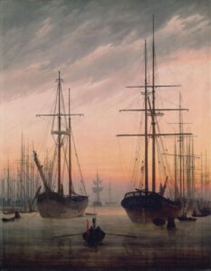 Foto Leinwanddruck - Friedrich View Of A Harbour C 1815 oder mit Ei...