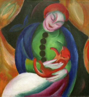 Wunschbild als Leinwanddruck - Marc Girl With Cat Ii 1912 oder mit ...