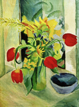 Wunschmotiv als Leinwand - A Macke Stillebenn Mit Tulpen oder mit E...