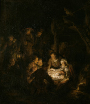 Foto Leinwand - Rembrandt Adoration Of The Shepherds oder mit Eigen...