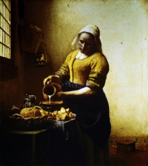 Motiv Leinwand - Vermeer Maid With Milk Jug C 1658 oder mit Eigenem...