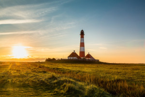 Foto Mousepad - Sunrise At The Westerhever Lighthouse oder mit Eige...