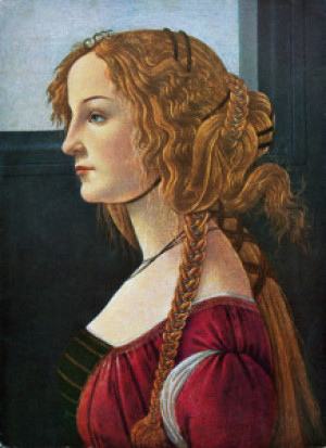 Motiv auf Mousepad - Botticelli Female Profile Portrait C1480 oder ...