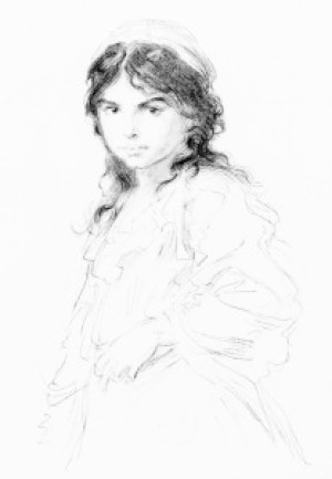 Wunschbild Mousepad - L Knaus Gypsy Girl Drawing C 1870 oder mit Ei...