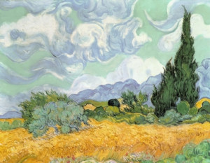 Fotos Mousepad - Wheatfield With Cypresses 1889 oder mit Eigenem Foto