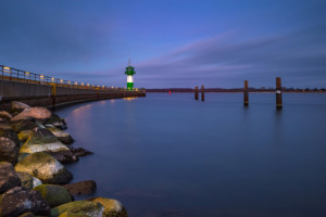 Wunschmotiv Mousepad - Leuchtturm Travemünde Zur Blauen Stunde oder...