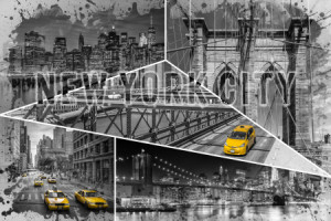 Bild auf Mousepad - Newyorkcityurbancollageno4-Colorkey oder mit Ei...