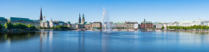 Wunschmotiv Mousepad - Binnenalster Panorama In Hamburg oder mit Ei...