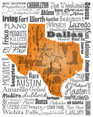 Bilder Papier - State Your Name Texas White oder mit Eigenem Foto