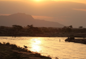 Wunschmotiv auf Papier - Sonnenuntergang Am Fluss In Afrika oder mi...