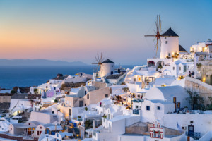 Wunschmotiv als Papier - Sonnenuntergang In Oia Auf Santorini oder ...