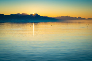 Wunschmotiv Papier - Sonnenuntergang Am Chiemsee oder mit Eigenem Foto