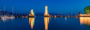 Bild Papier - Panorama Hafen Von Lindau Am Bodensee oder mit Eigene...