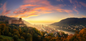 Bild Papier - Heidelberg Bei Malerischem Abendhimmel oder mit Eigen...