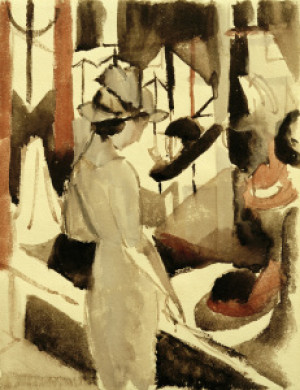 Wunschbild auf Papier - A Macke Frau Vor Hutladen oder mit Eigenem ...