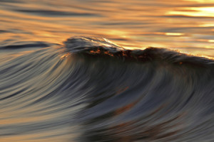 Wunschbild als Posterdruck - Welle Im Sonnenuntergang oder mit Eige...