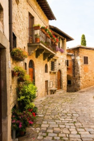 Foto auf Posterdruck - Mediterrane Gasse oder mit Eigenem Foto