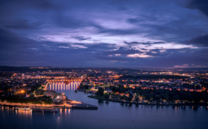 Motiv als Poster - Blaue Stunde In Koblenz oder mit Eigenem Foto