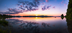 Motiv als Posterdruck - Sonnenuntergang Über Dem Forggensee Im Allg...