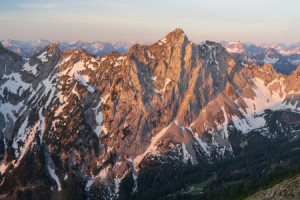 Motiv als Posterdruck - Kellenspitze Im Frühling Zum Sonnenaufang o...