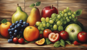 Bild auf Posterdruck - Stillleben Obsttisch Ki oder mit Eigenem Foto