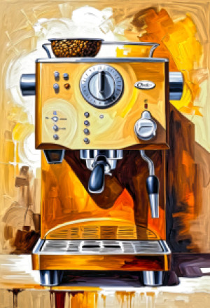 Wunschbild als Posterdruck - Kaffeemaschine Ki oder mit Eigenem Foto