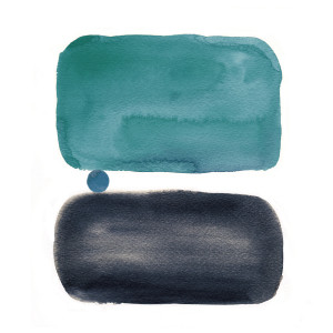 Wunschbild als Schieferplatte - Retro Elements Iii Teal oder mit Ei...