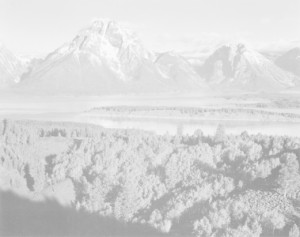 Bild auf Schieferplatte - Mount Moran In Grand Teton Wyoming oder m...