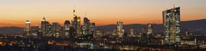 Wunschmotiv als Schieferplatte - Skyline Frankfurt Mai 2015 oder mi...