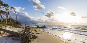 Motiv auf Schieferplatte - Darßer Weststrand Bei Prerow oder mit Ei...