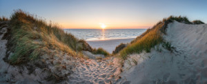 Schieferplatte - Sonnenuntergang Am Dünenstrand oder mit Eigenem Foto
