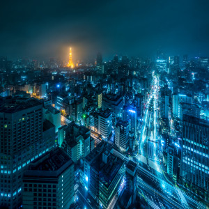 Fotos Schieferplatte - Tokyo Bei Nacht oder mit Eigenem Foto