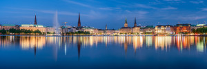 Schieferplatte - Binnenalster In Hamburg Am Abend oder mit Eigenem ...