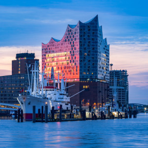 Schieferplatte - Elbphilharmonie Bei Sonnenaufgang oder mit Eigenem...