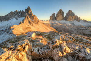 Wunschbild Schieferplatte - Dreizinnenhütte Im Abendlicht oder mit ...